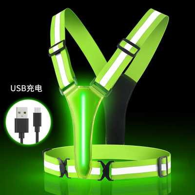 USB ελαφριών 3 ελαφριών τρόπων SJV003 USB ασφάλεια χρέωσης φανέλλα σακάκι ασφάλειας οδηγήσεων φανέλλων αντανακλαστική τρέχοντας φανέλλα νύχτας